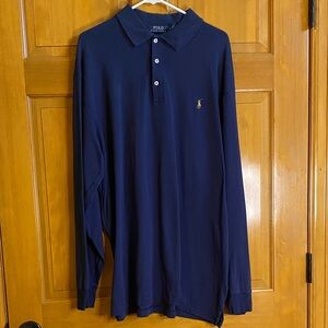 Polo by Ralph Lauren Navy Long-Sleeve Polo with Embroidered Pony